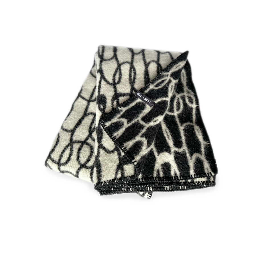 Loops Ullarteppi svart / hvítt