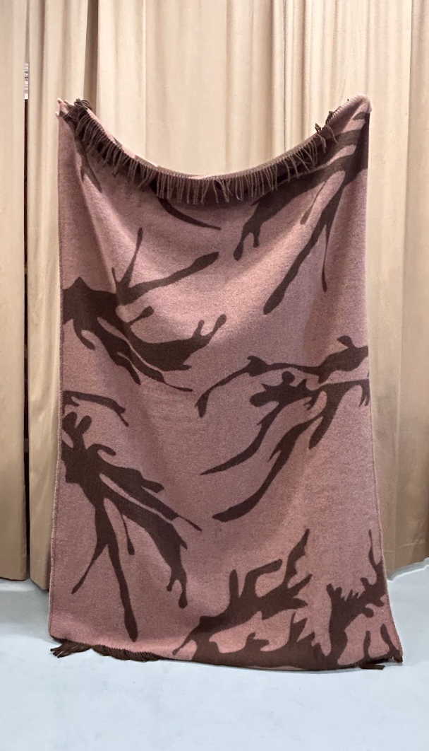 Þari Ullarteppi bleikur/brúnn