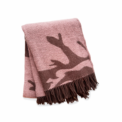 Þari Ullarteppi bleikur/brúnn