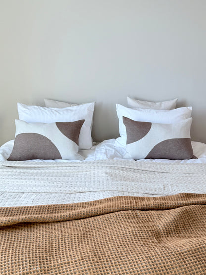 Vöfflur Ullarteppi blátt / beige