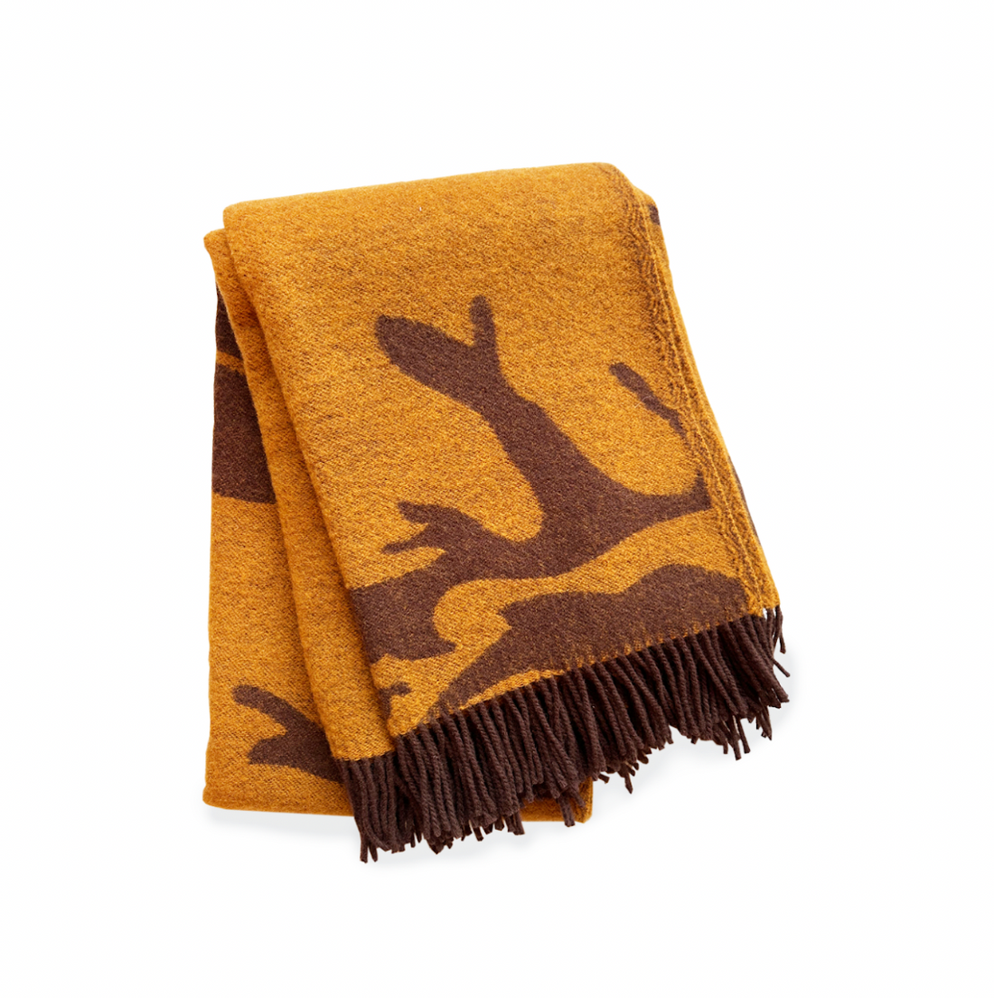 Þari Ullarteppi sinnepsgulur/brúnn